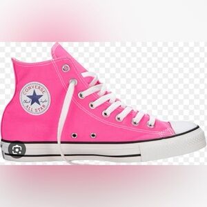 “Knockout pink” high top converse